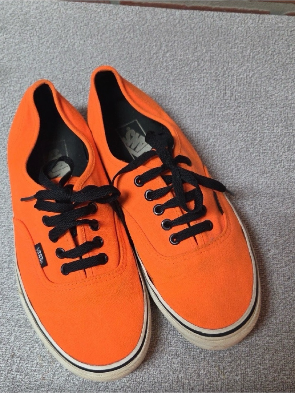 Vans Orange Canvas Sneakers with Black Laces